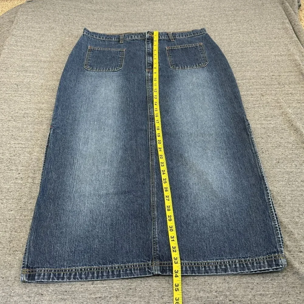 Baileys Point omen's Jeans Blues Denim Maxi Skirt Vintage Style Size 14 Waist 36 - Picture 6 of 16
